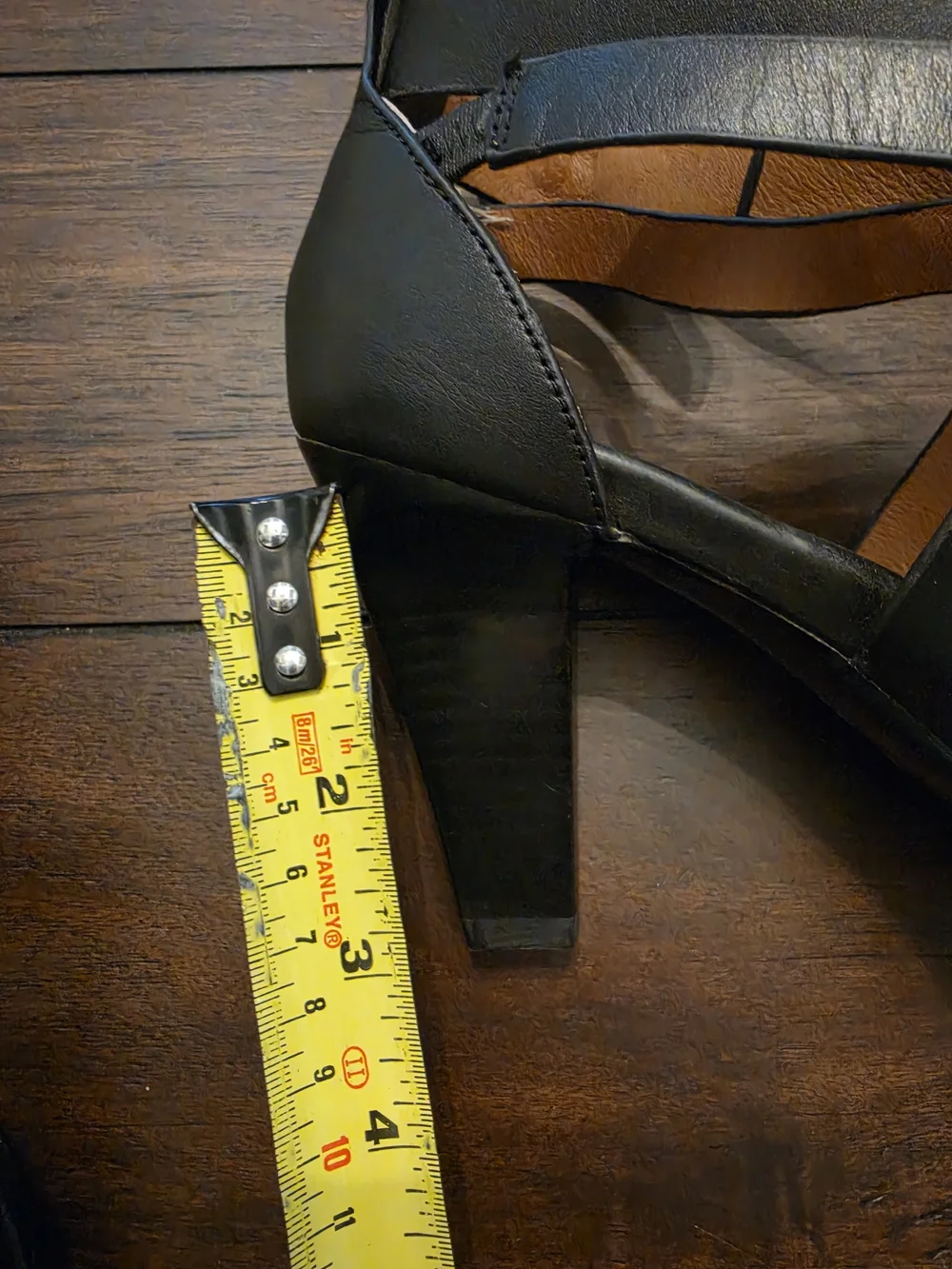 Sofft Black Leather Strappy Buckle Heels for Women